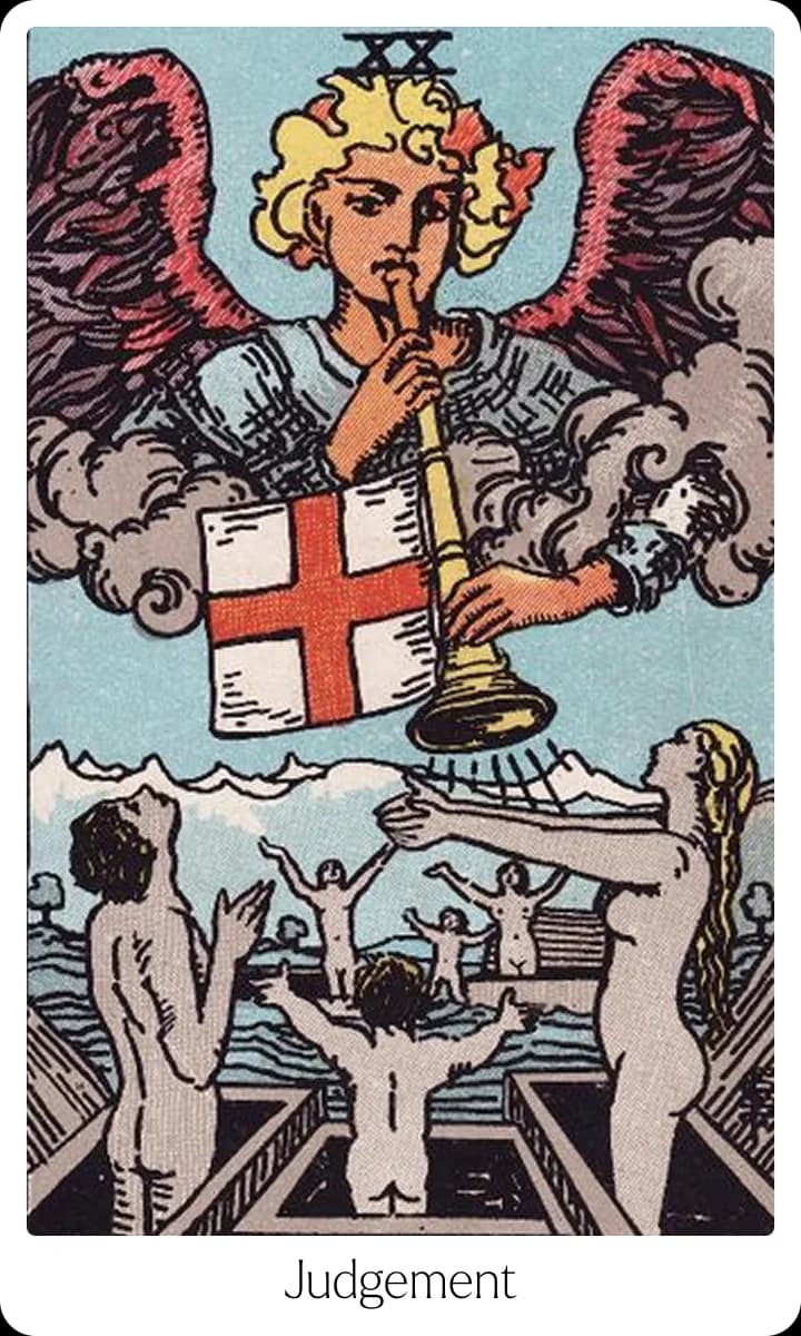 Judgement tarot card — Original 1909 Rider-Waite-Smith illustration